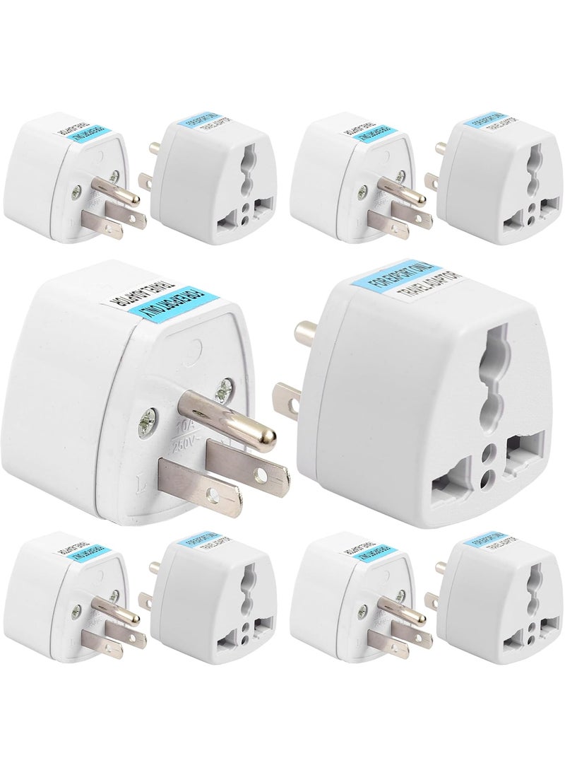 HI PLASST PINS N PLUGS HiPlasst India to USA Type B Plug Adapter Pack of 10 Universal Travel Adapter for US Canada Mexico Japan Thailand Converter for Indian Plugs for Laptop Camera Chargers 10A 250V  - Image 1