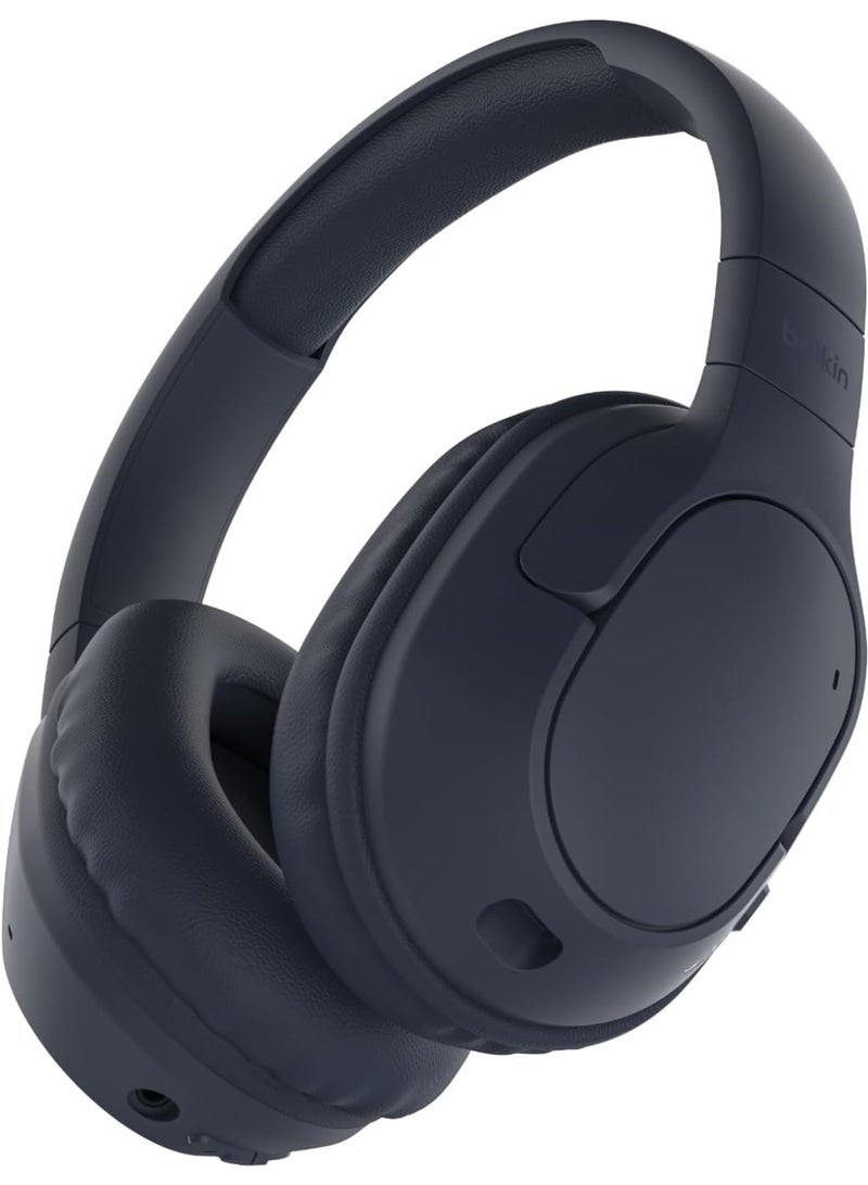 belkin SoundForm Surround Bluetooth Over-Ear Headphones, Environmental Noise Cancelling Headphones, Wireless with 60H Playtime & Soft Ear Cups for iPhone, Galaxy, iPad, Travel, Home, or Office - Blue black - Image 1