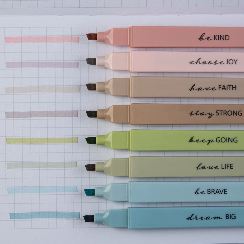 DIVERSEBEE Bible Highlighters with Soft Chisel Tip, 8 Pack Assorted Colors Pens No Bleed, Quick Dry Set, Cute Aesthetic Markers, Bible Study Journaling Supplies and Accessories (Earthy) - Image 2