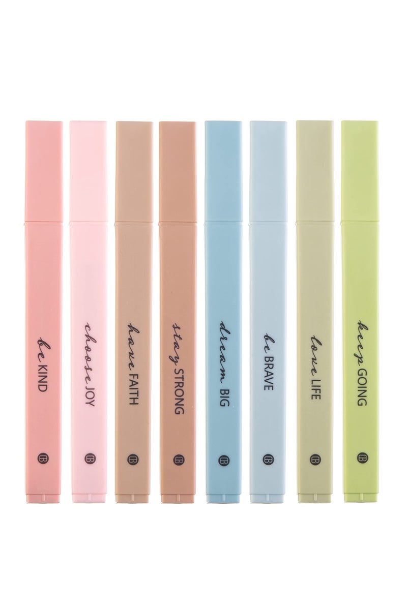 DIVERSEBEE Bible Highlighters with Soft Chisel Tip, 8 Pack Assorted Colors Pens No Bleed, Quick Dry Set, Cute Aesthetic Markers, Bible Study Journaling Supplies and Accessories (Earthy) - Image 1