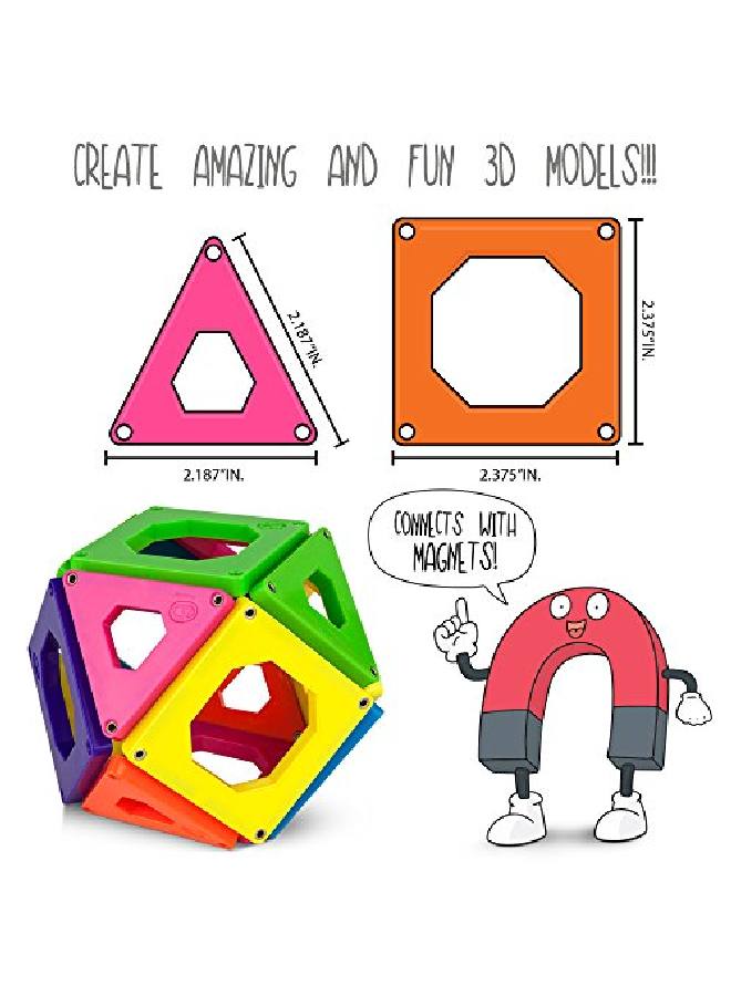 Discovery Kids 24Piece Magnetic Tile Building Blocks Construction Set - Image 5