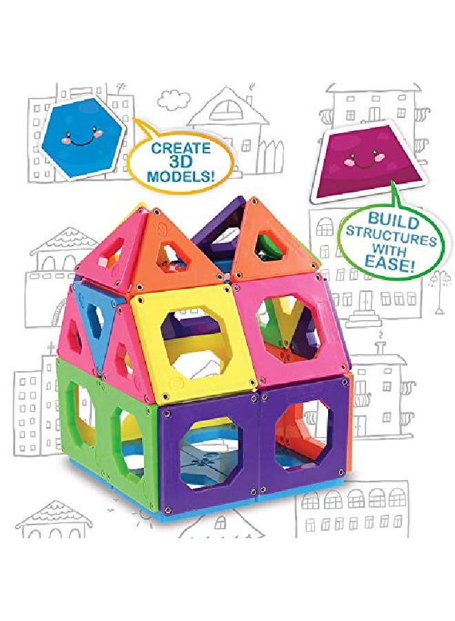 Discovery Kids 24Piece Magnetic Tile Building Blocks Construction Set - Image 4