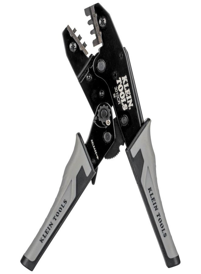 Klein Tools 3010CR MC4 Solar Ratcheting Crimper for 10-14 AWG Stranded Copper Wire PV Connectors - Image 1