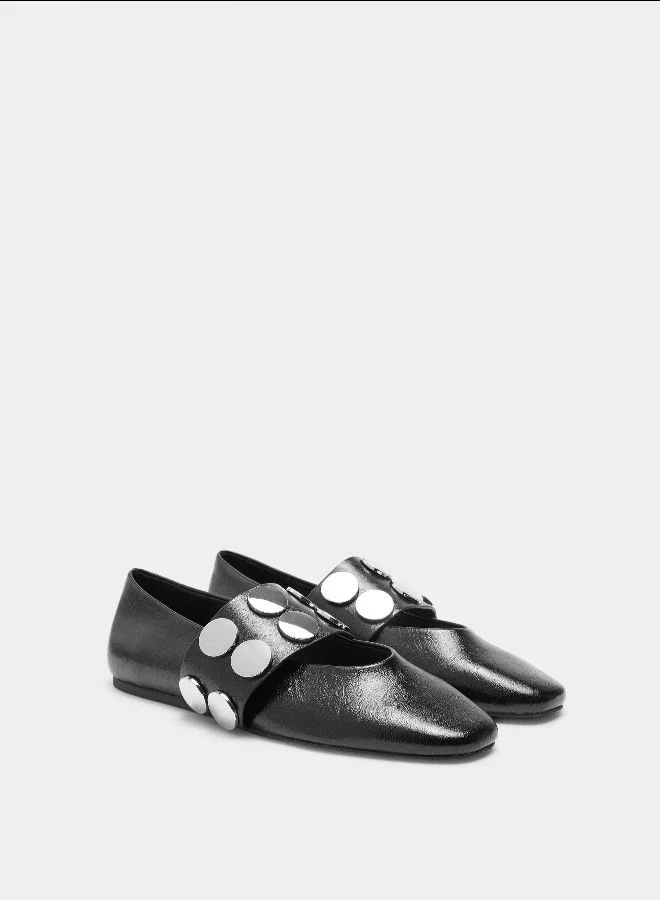 PARFOIS Ballet Flats With Strap And Studs