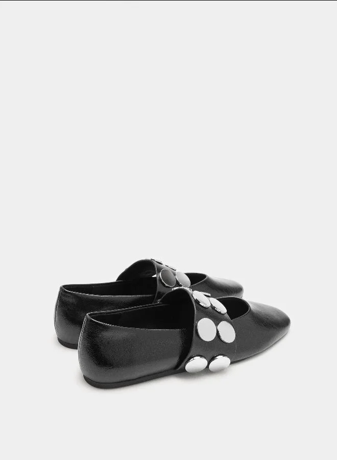 PARFOIS Ballet Flats With Strap And Studs