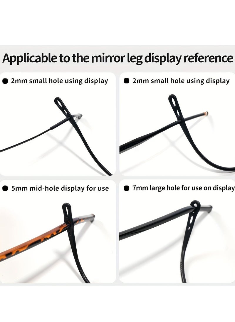 6 Pack Silicone Eyeglass Straps, Non-slip Three-hole Eyeglass Frame Straps, Adjustable Eyeglass Cord Straps, Sports Eyeglass Straps, Sunglass Cord Lanyards for Adults and Kids