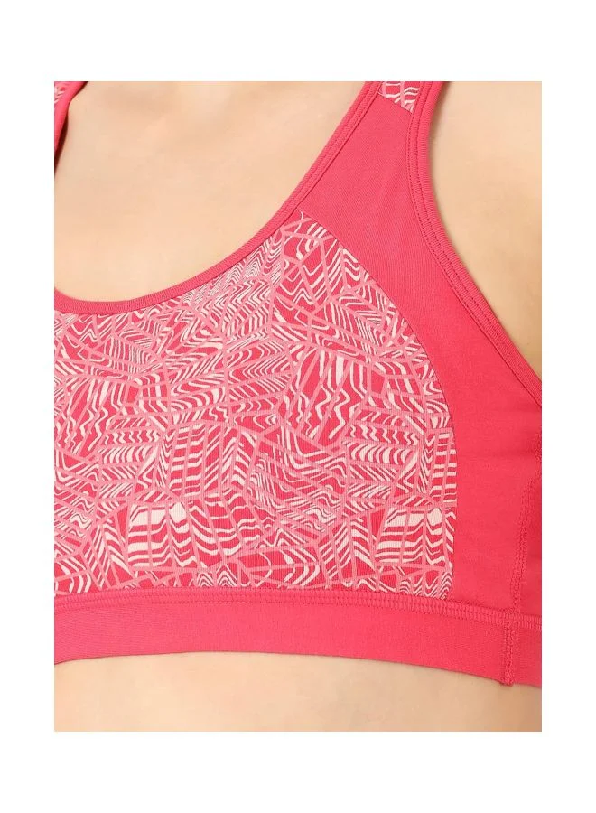 JOCKEY Jockey 1380 Women Wire free Padded Super Combed Cotton Elastane Stretch Printed Full Coverage Racer Back Styling Active Bra with Stay Fresh and Moisture Move Treatment