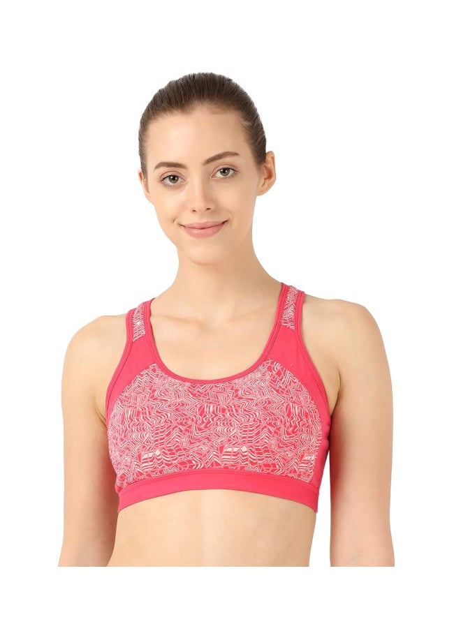 JOCKEY - Jockey 1380 Women Wire free Padded Super Combed Cotton Elastane Stretch Printed Full Coverage Racer Back Styling Active Bra with Stay Fresh and Moisture Move Treatment - Image 1
