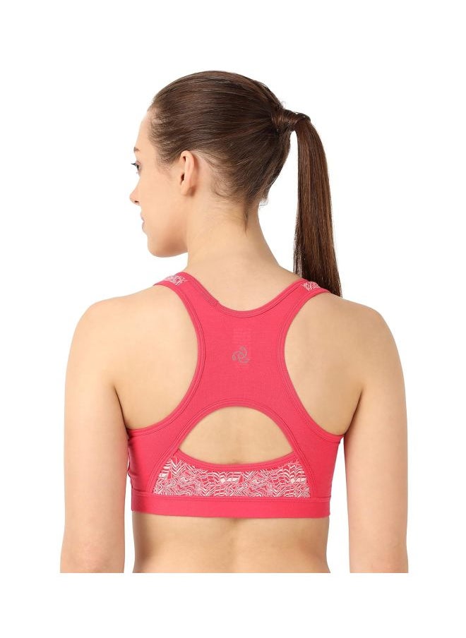JOCKEY - Jockey 1380 Women Wire free Padded Super Combed Cotton Elastane Stretch Printed Full Coverage Racer Back Styling Active Bra with Stay Fresh and Moisture Move Treatment - Image 1