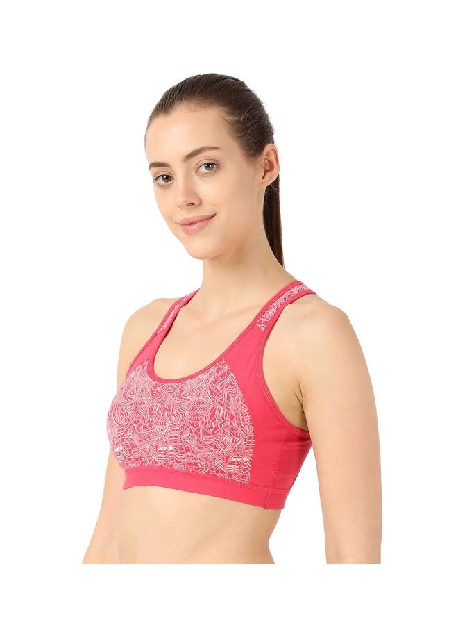JOCKEY - Jockey 1380 Women Wire free Padded Super Combed Cotton Elastane Stretch Printed Full Coverage Racer Back Styling Active Bra with Stay Fresh and Moisture Move Treatment - Image 1