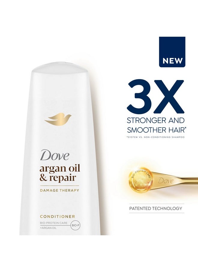 Dove - Conditioner Argan Oil & Damage Repair 1 For Damaged Hair 92% Natural Origin, Paraben Free Conditioner 12 Oz - Image 1