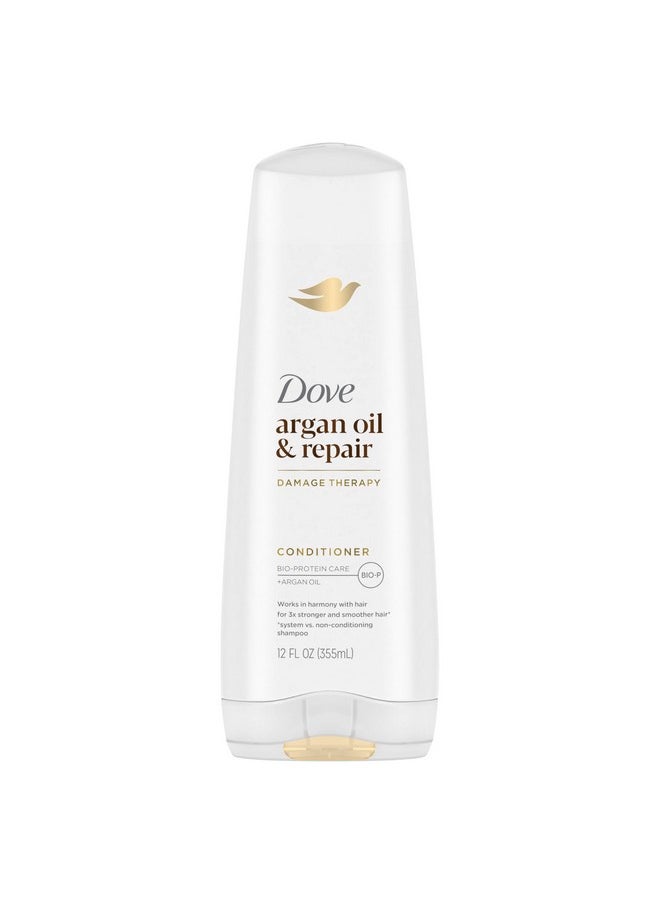 Dove - Conditioner Argan Oil & Damage Repair 1 For Damaged Hair 92% Natural Origin, Paraben Free Conditioner 12 Oz - Image 1