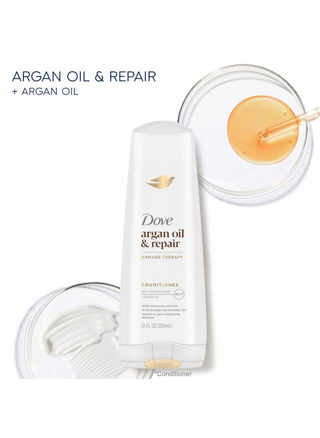 Dove - Conditioner Argan Oil & Damage Repair 1 For Damaged Hair 92% Natural Origin, Paraben Free Conditioner 12 Oz - Image 1