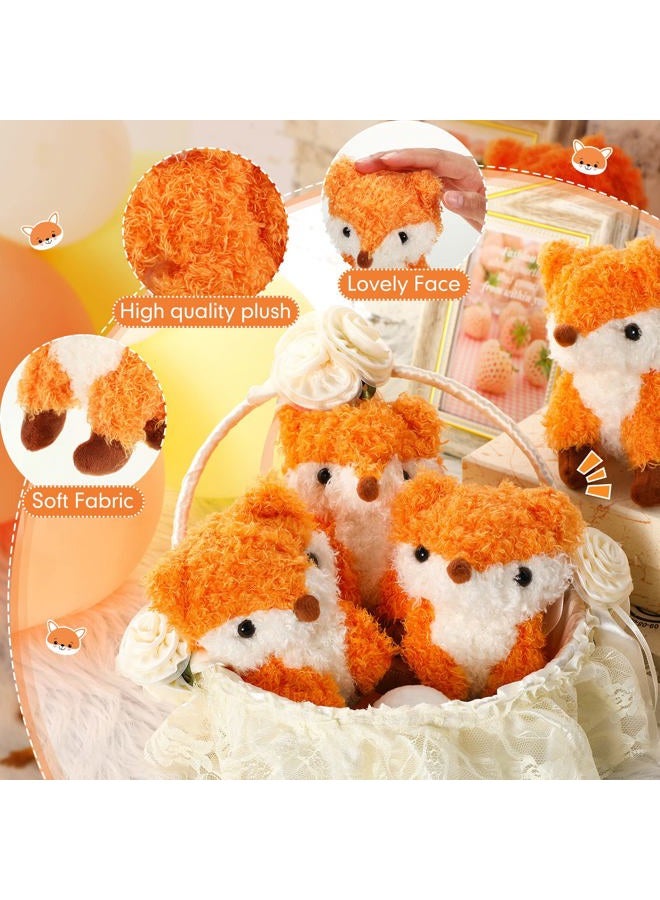 Aoriher 4 Pcs Fox Plush Stuffed Animal Stuffed Fox Toy Small Fox Baby Stuff Woodland Stuffed Fox Plush Toy for Nursery Home Bedroom Decor Animal Theme Party Supplies, 5 Inches, Brown and White - Image 4