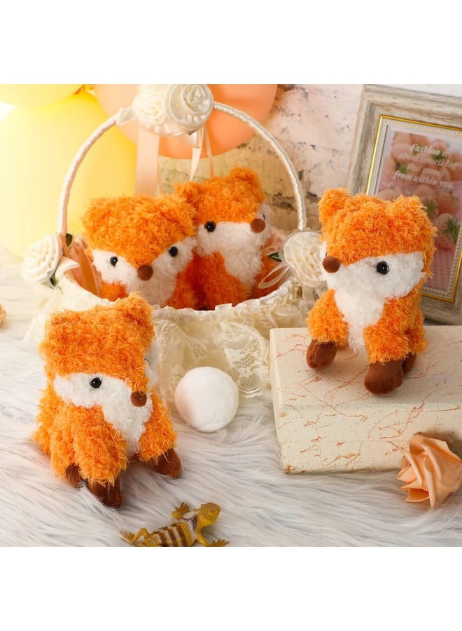 Aoriher 4 Pcs Fox Plush Stuffed Animal Stuffed Fox Toy Small Fox Baby Stuff Woodland Stuffed Fox Plush Toy for Nursery Home Bedroom Decor Animal Theme Party Supplies, 5 Inches, Brown and White - Image 5