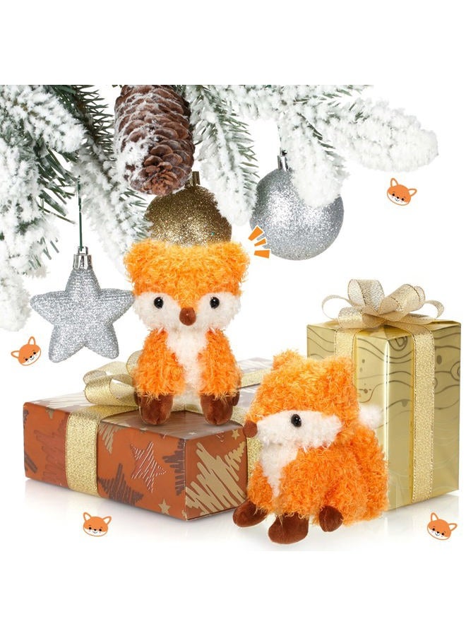 Aoriher 4 Pcs Fox Plush Stuffed Animal Stuffed Fox Toy Small Fox Baby Stuff Woodland Stuffed Fox Plush Toy for Nursery Home Bedroom Decor Animal Theme Party Supplies, 5 Inches, Brown and White - Image 3