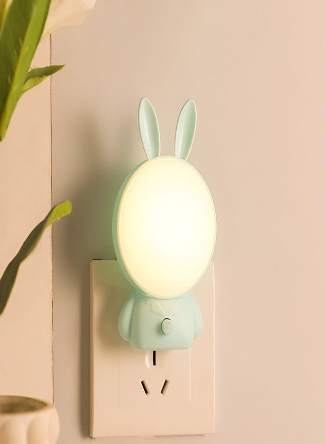 أسينشين مصباح ليلي LED على شكل أرنب كرتوني من أسينشن، مصباح يعمل بالكهرباء لغرفة الأطفال بإضاءة دافئة وباردة، موفر للطاقة، مصباح حائط ليلي محمول، قطعة ديكور لغرفة النوم، هدية عيد ميلاد، ديكور للمنزل والمكتب (متنوع) - Image 1