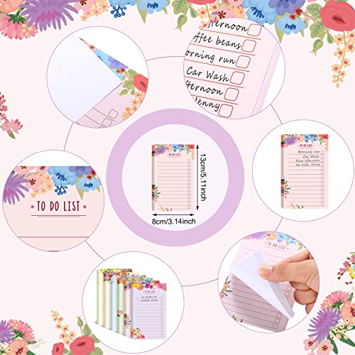 Sinmoe 300 Sheets to Do List Notepad Daily Checklist Sticky Notes Cute Undated Memo Pad Color Block to Do Note Pad Weekly Plan Agenda and Organizer Planners for College(Flower Style,3.14 x 5.11 Inch) - Image 2