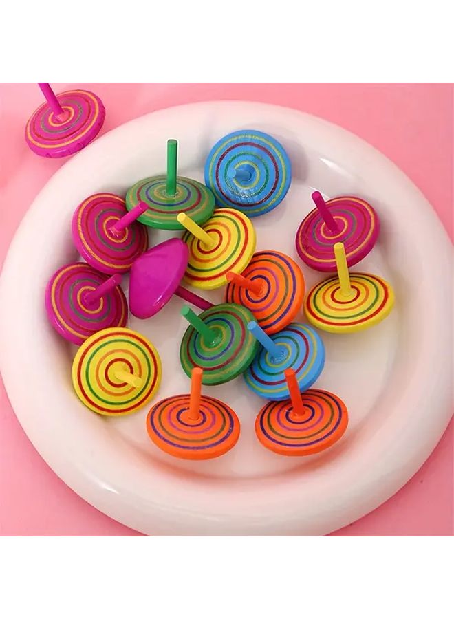 10Pcs Wooden Spinning Tops Colorful Gyroscope Toys For Party Favors Birthday Gifts - Image 1
