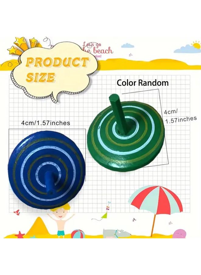 10Pcs Wooden Spinning Tops Colorful Gyroscope Toys For Party Favors Birthday Gifts - Image 2