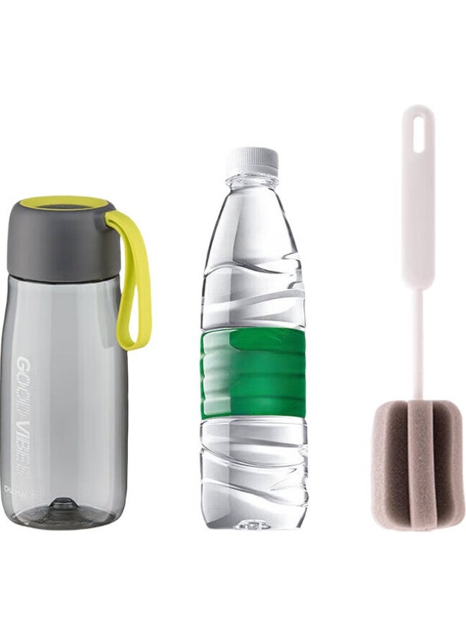 CHAHUA Camellia Sports Water Bottle, Portable Cup With Lid, For Students, Outdoor Activities, Fitness, 520Ml, With Tea Strainer, Includes Cup And Brush, 2-Piece Set - Image 1