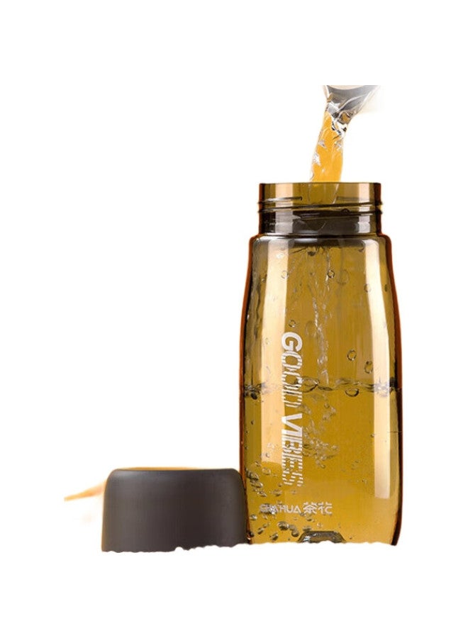 CHAHUA Camellia Sports Water Bottle, Portable Cup With Lid, For Students, Outdoor Activities, Fitness, 520Ml, With Tea Strainer, Includes Cup And Brush, 2-Piece Set - Image 3