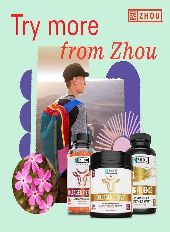 جو Zhou Hairfluence - مكمل البيوتين النباتي لنمو الشعر للرجال والنساء، يدعم شعرًا وأظافرًا أقوى وأكثر صحة، وبشرة متألقة مع Lustriva ومركب فيتامين ب - 120 كبسولة نباتية (عبوة واحدة) - Image 5