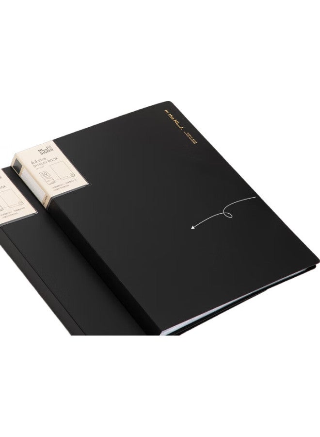 Nusign Coding Document Folder A4/30 Pages, Colorful File Organizer With Page Numbers, Loose-Leaf Pocket Folders For Office And Student Use, Obsidian Black Ns190 - Image 2