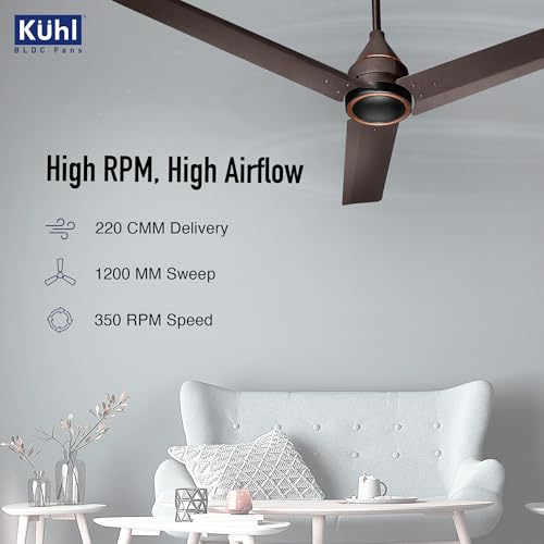 KUHL Arctis A4 1200 mm BLDC 65% Power Saving BLDC Ceiling Fan With Remote | BEE 5 Star Rated & ISI Marked | High Air Flow | 5 Year Warranty on Motor | Espresso Dual - Image 4