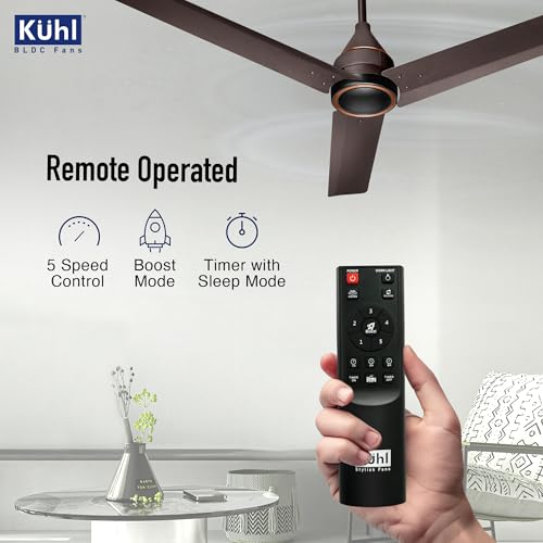 KUHL Arctis A4 1200 mm BLDC 65% Power Saving BLDC Ceiling Fan With Remote | BEE 5 Star Rated & ISI Marked | High Air Flow | 5 Year Warranty on Motor | Espresso Dual - Image 3