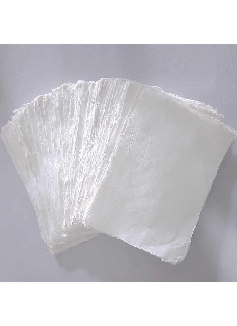 Deckle Papers Deckle Papers Multipurpose A3 Handmade Cotton PaperDrawing Paper Calligraphy DIYProject Scrapbooking Gift Wrap Art and Craft Origami Size117x165 Pack of20 Cream  - Image 1