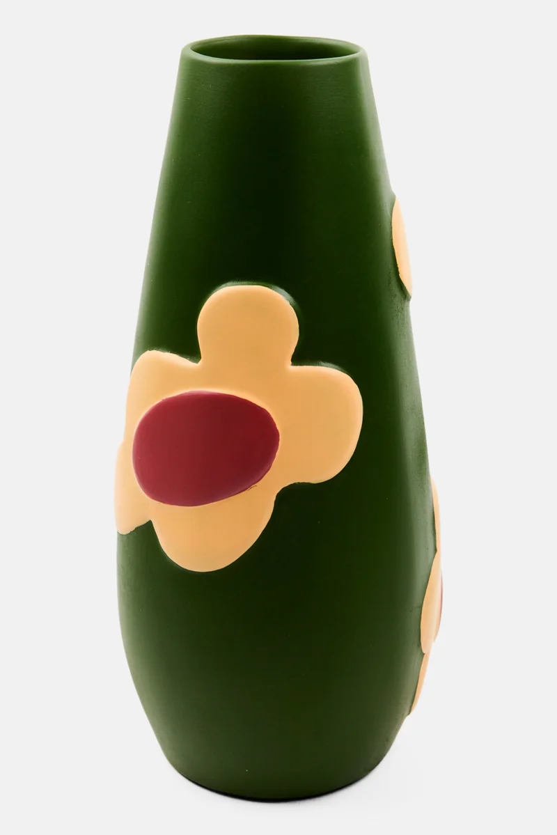 Muy Mucho Ceramic Flower Vase, Green Combo