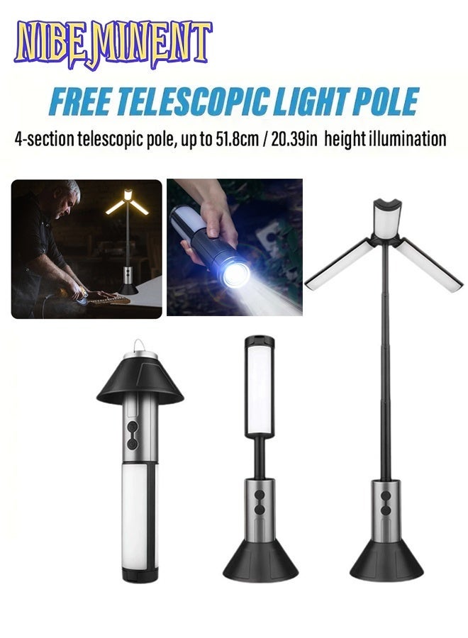 NIBEMINENT 1 قطعة مصباح تخييم متعدد الوظائف 2 في 1، مصباح يدوي عالي السطوع، مناسب للتخييم، النزهات، الشواء - Image 2