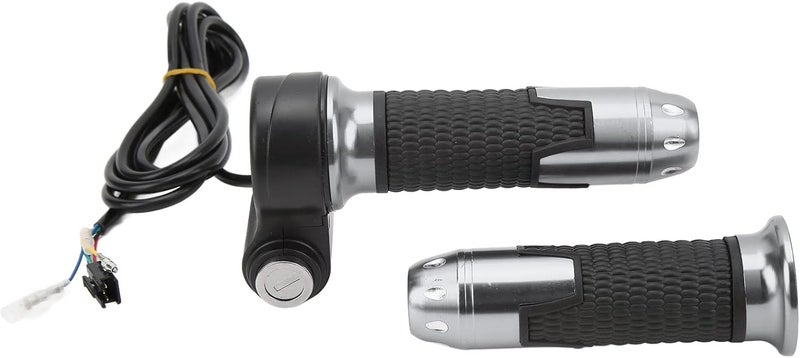 RIZGHWOY Electric Bike Throttle Grip Handlebar with Keys, 2.3 cm Diameter, Hall Sensor Controller Compatible, Grey, Plastic, 326g - Image 1