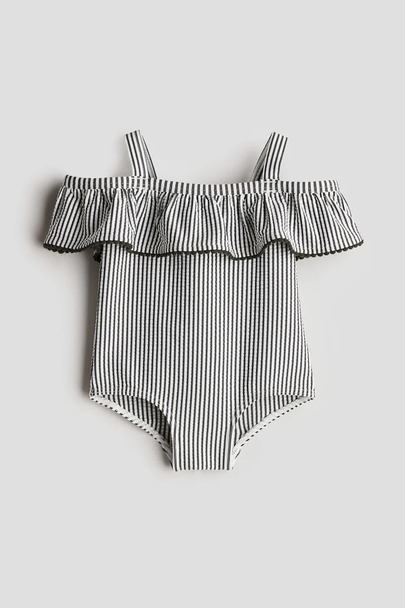H&M Flounced cold-shoulder swimsuit