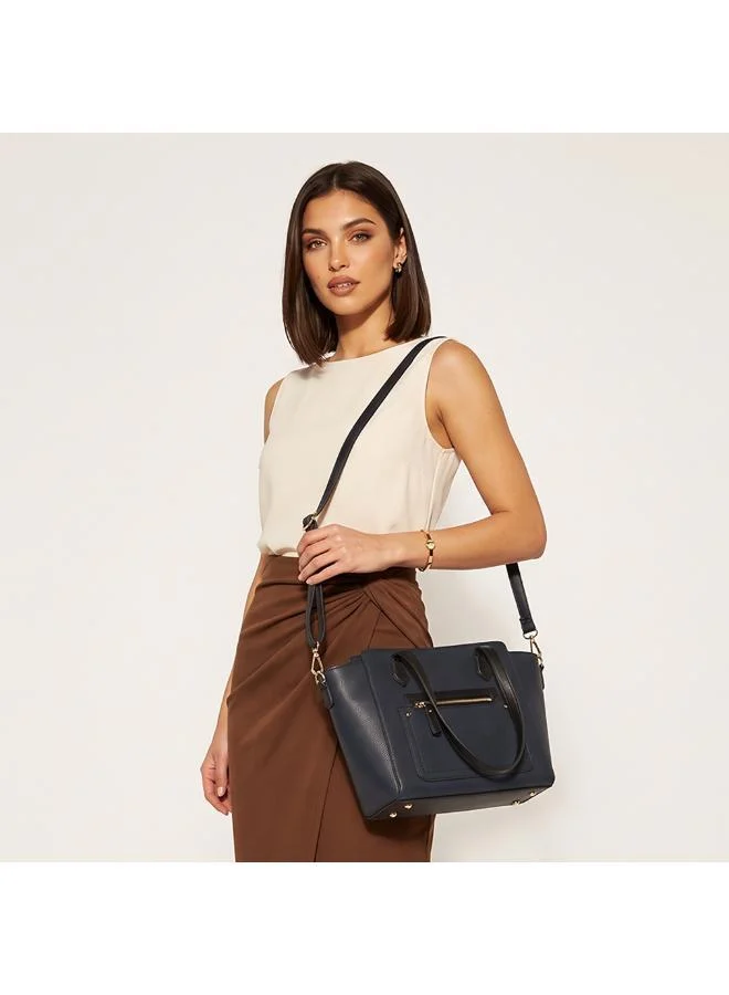Sasha Sasha Textured Tote Bag with Detachable Strap
