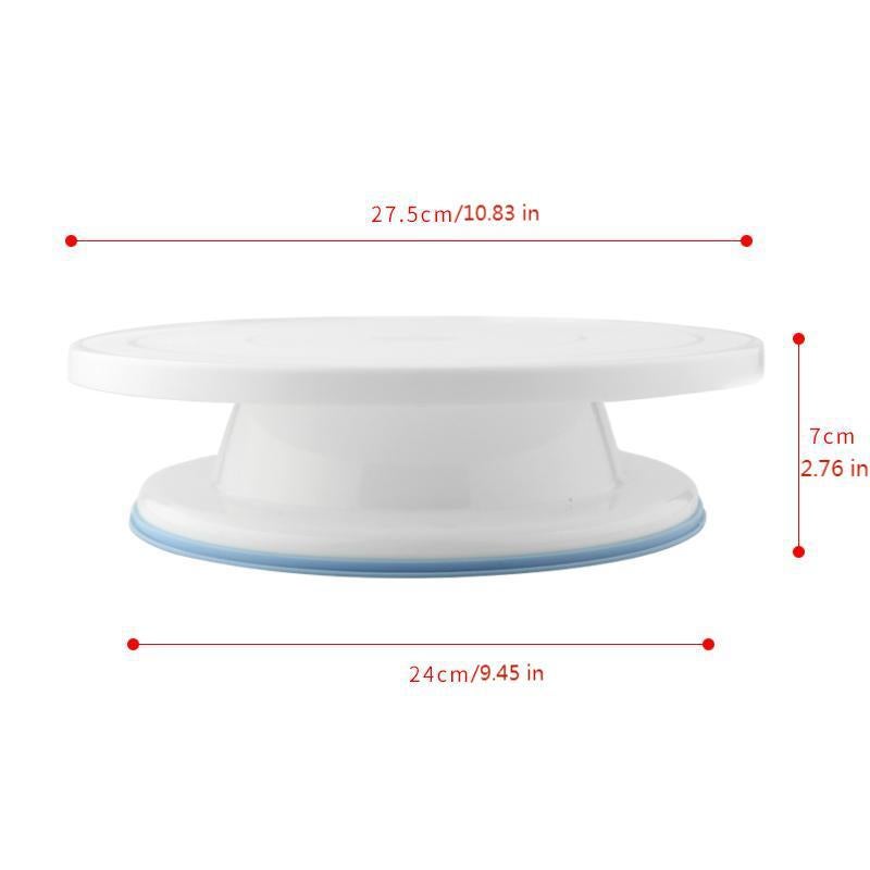 Cake Decorating Turntable With Anti-Slip Strip Plastic Rotating Cake Turntable Baking Tools Rotating Table - Image 5