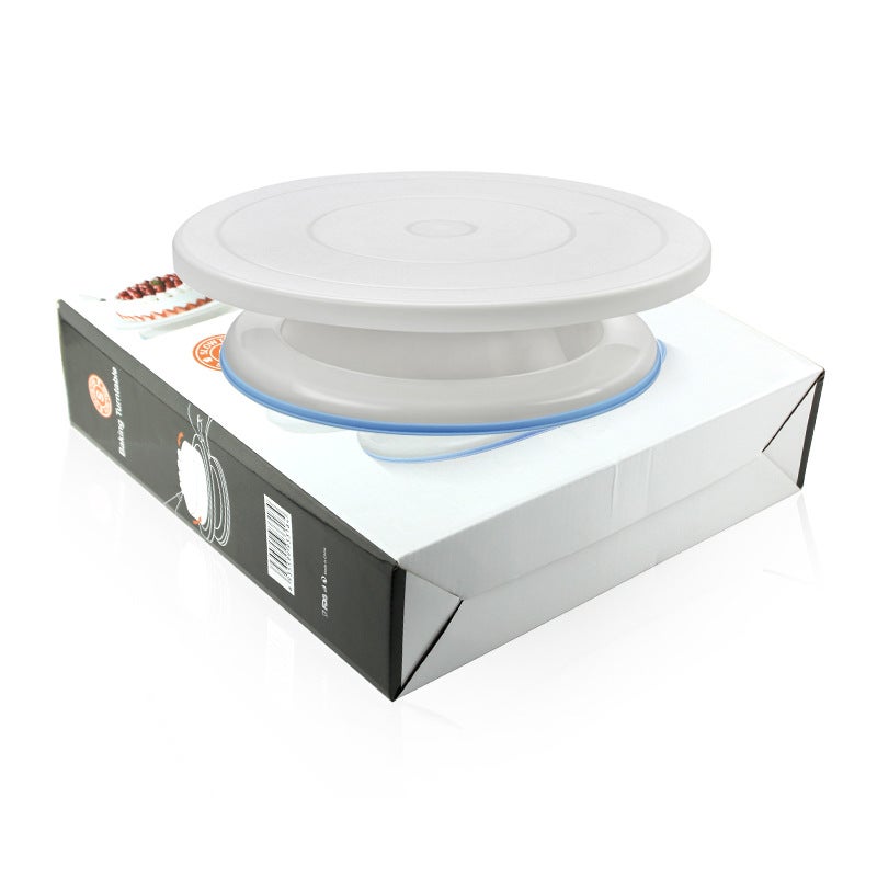 Cake Decorating Turntable With Anti-Slip Strip Plastic Rotating Cake Turntable Baking Tools Rotating Table - Image 4