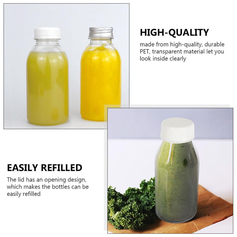 8 Pcs 200ml Food Grade Plastic Juice Bottles With Lids Portable Drink Containers For Takeout Cold Beverages - Image 5