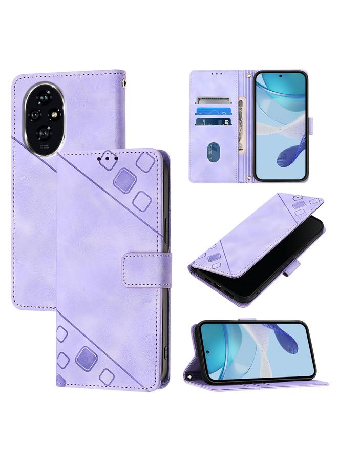 The Bros Phone Case For Honor 200 Pro Skin-feel Embossed Leather Phone Phone Case - Image 1