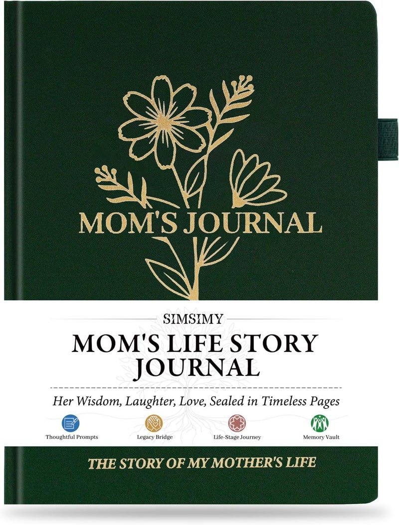 SIMSIMY Mom Life Story Book Journal, A Mother’S Guided Journal with Prompt Questions to Share Her Journey & Memories, Meaningful Family Keepsake Gift for Mother's Day, Birthday, Christmas from - Image 1