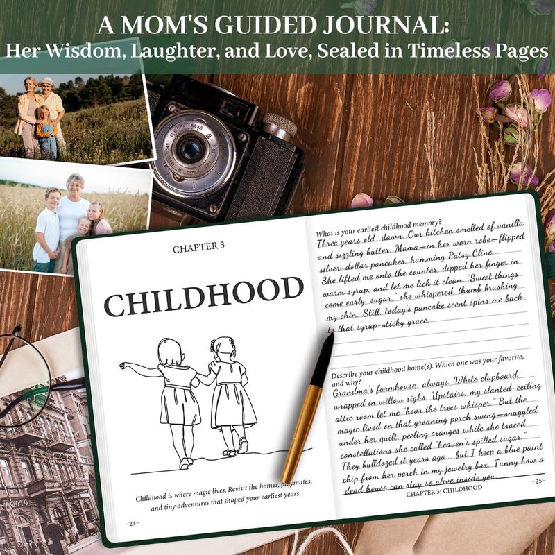 SIMSIMY Mom Life Story Book Journal, A Mother’S Guided Journal with Prompt Questions to Share Her Journey & Memories, Meaningful Family Keepsake Gift for Mother's Day, Birthday, Christmas from - Image 4