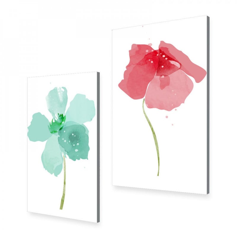 ماركتنا لوحة قماشية ثنائية بتصميم مودرن بنقشة وردة بمقاس اجمالي 100×70 سم - Image 2