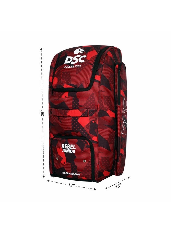 DSC Rebel Junior Duffle Cricket Kit Bag, Colour - Red/Black  - Image 2