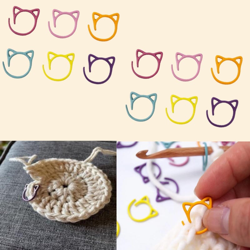 Hilsayum Stitch Markers for Crocheting Cat Stitch Markers with Box Metal Spiral Stitch Markers for Knitting Crochet Stitch Markers Rings Knitting and Crochet Notions (30) - Image 4