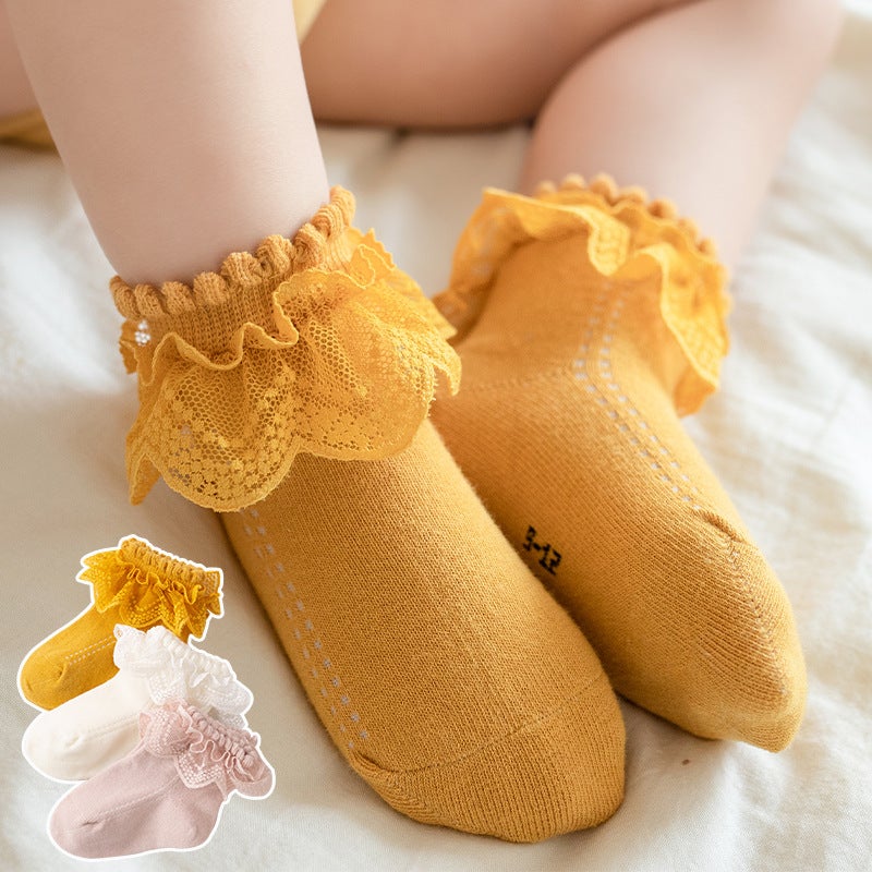 Girls Socks Baby Lace Socks Korean Style Children Lace Princess Socks Little Girls Dance Socks Baby Socks - Image 2