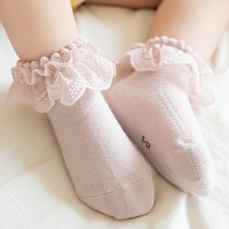 Girls Socks Baby Lace Socks Korean Style Children Lace Princess Socks Little Girls Dance Socks Baby Socks - Image 1