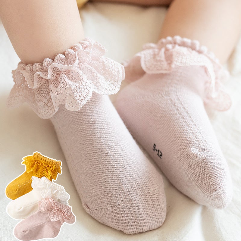 Girls Socks Baby Lace Socks Korean Style Children Lace Princess Socks Little Girls Dance Socks Baby Socks - Image 3