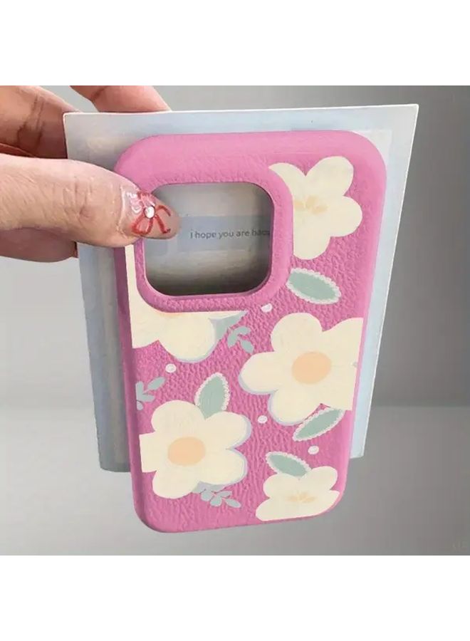 Jelly Color Tinted Flower Phone Case For iPhone 14 Plus A Brown Unisex Premium Protection Cover - Image 1
