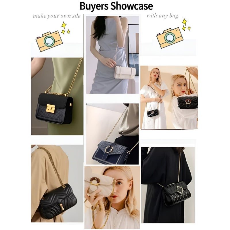 Replacement Chain Strap for Handbags Purse Side Tote Hobo Crossbody and Sling Bags Gold Plated DIY Hand Bags Broad Metal Chain Length 52 inch or 132 cm  - Image 5